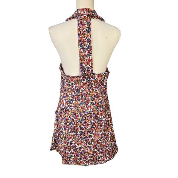 Maeve Floral Halter Collared Amelia Mini Dress Size Medium - Picture 3 of 8